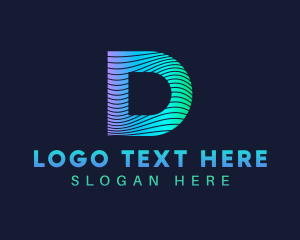 Gradient Stripes Letter D Logo