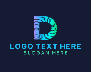 Gradient Stripes Letter D logo design