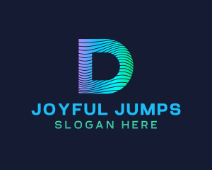 Gradient Stripes Letter D logo design