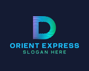 Gradient Stripes Letter D logo design