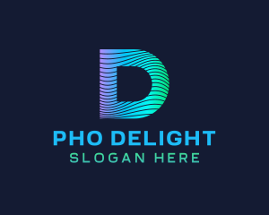 Gradient Stripes Letter D logo design