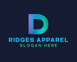 Gradient Stripes Letter D logo design