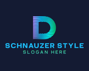 Gradient Stripes Letter D logo design