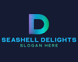 Gradient Stripes Letter D logo design