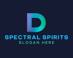 Gradient Stripes Letter D logo design