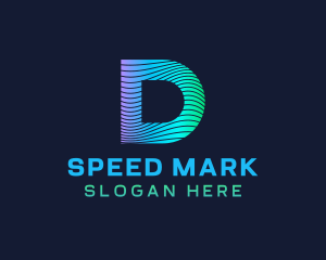 Gradient Stripes Letter D logo design