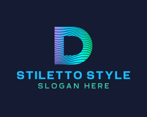 Gradient Stripes Letter D logo design