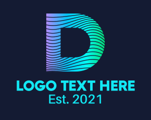 Stripes - Gradient Stripes Letter D logo design