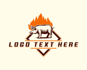 Fire Pork Grill logo design