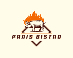 Fire Pork Grill logo design