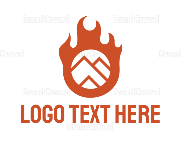 Orange Flame Mountain Logo
