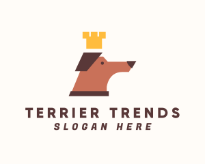 Terrier - Dog Pet Crown logo design