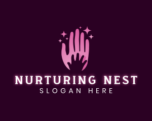 Parent Caring Hand logo design