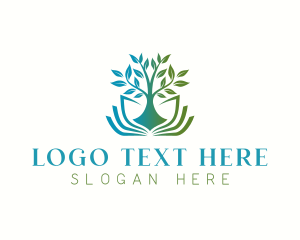 Language - Tree Book Nature logo design