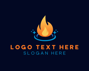 Hvac - Flame Heat Energy logo design