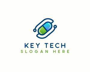 Tech Medical Pill  logo design