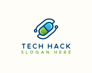 Tech Medical Pill  logo design