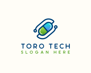 Tech Medical Pill  logo design