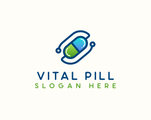 Pill - Tech Medical Pill logo design