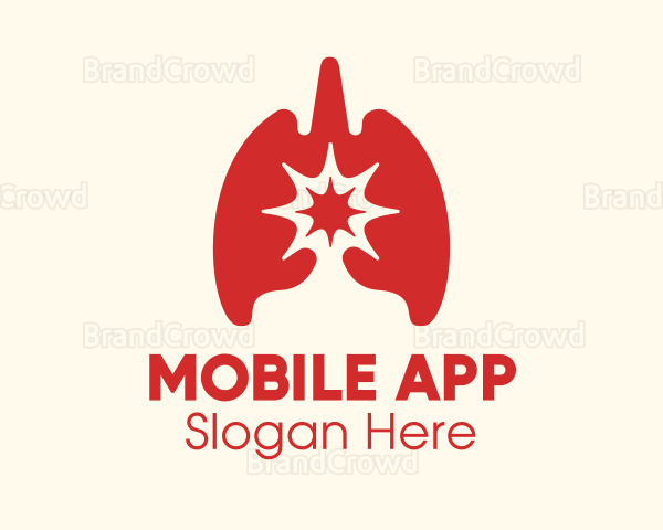 Red Respiratory Lung Virus Logo