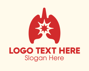 Lungs - Red Respiratory Lung Virus logo design