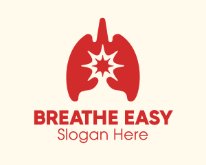 Emphysema - Red Respiratory Lung Virus logo design
