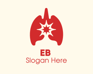 Influenza - Red Respiratory Lung Virus logo design