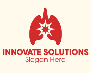 Respiratory System - Red Respiratory Lung Virus logo design