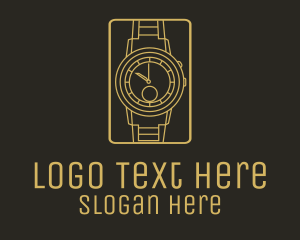 Minimalism - Gold Wristwatch Watch logo design