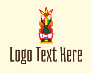 Tiki Bar - Colorful Tiki Statue logo design