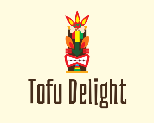 Colorful Tiki Statue Logo