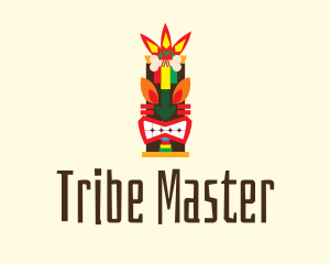 Colorful Tiki Statue logo design