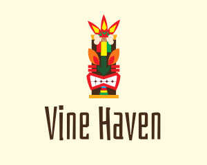 Colorful Tiki Statue logo design