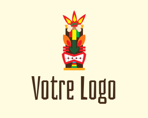Native - Colorful Tiki Statue logo design