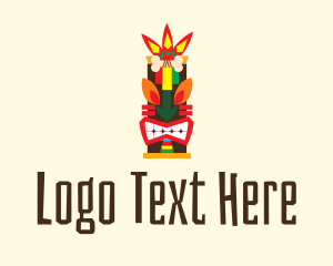 Indigenous - Colorful Tiki Statue logo design