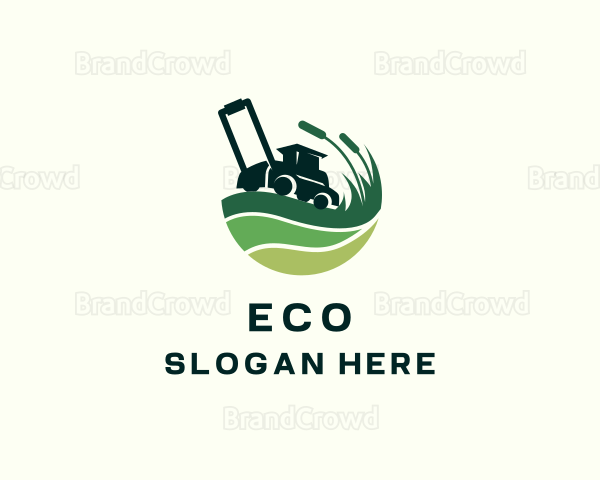 Grass Lawn Mower Logo