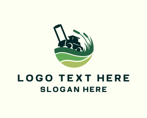 Farmer - Grass Lawn Mower logo design