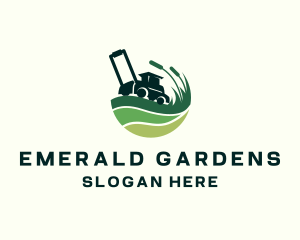 Grass Lawn Mower logo design