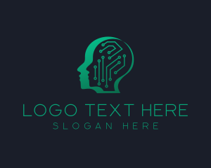 Neurology - Science Technology Head logo design