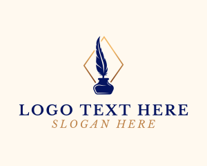 Calligrapher - Elegant Quill Pen logo design