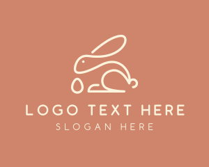 Hare - Bunny Egg Monoline logo design