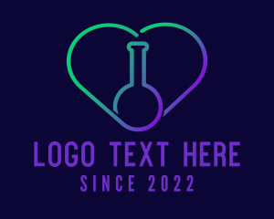 Chemical - Tube Heart Flask logo design