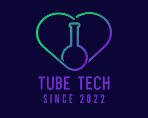 Tube - Tube Heart Flask logo design