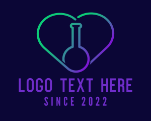 Love Potion - Tube Heart Flask logo design
