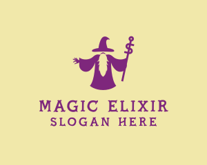 Magical Wizard Wand logo design