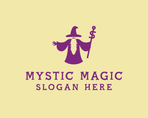 Sorcerer - Magical Wizard Wand logo design