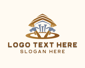 Industrial - Construction Hammer House logo design