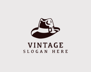 Vintage Fedora Hat logo design