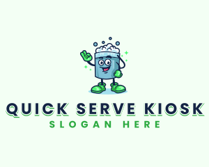 Bucket Cleaning Janitor logo design