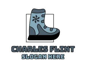 Winter - Snow Ski Boot Footwear logo design